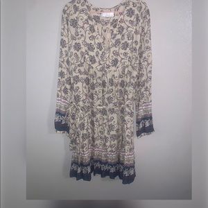 Long Sleeve Paisley Dress